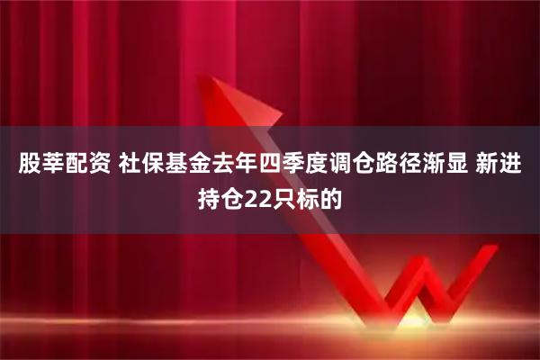 股莘配资 社保基金去年四季度调仓路径渐显 新进持仓22只标的